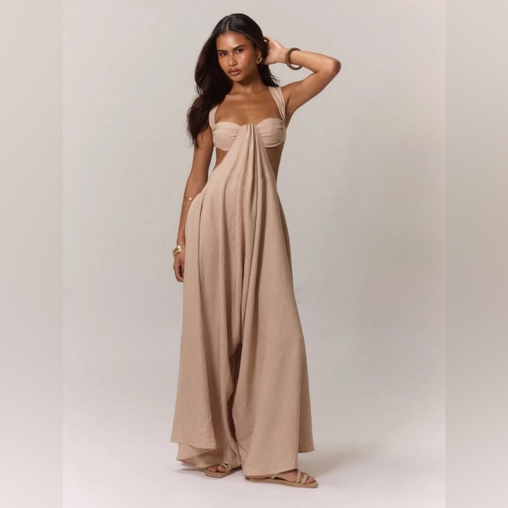 Gorgeous Tan Maxi Jumpsuit